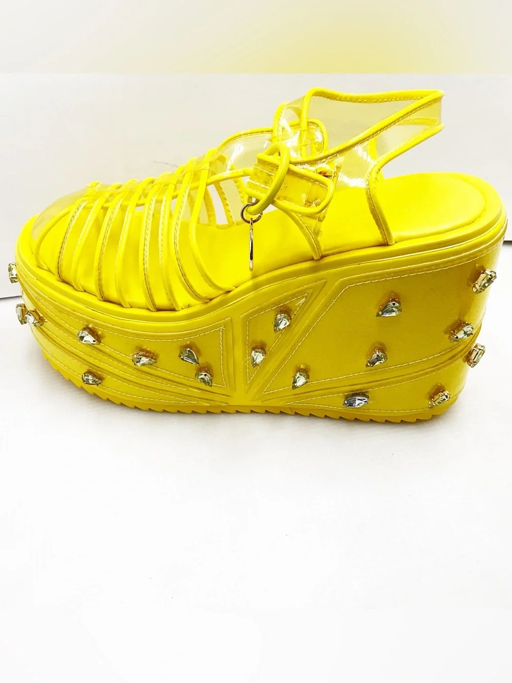{Sugar Thrillz} Lemon Wedge Sugar Rush Jelly Platform Sandals - Picture 8 of 15